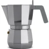 - Espresso kaffemaskine, 6 kopper - Grå aluminium*Alessi New