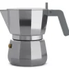 - Espresso kaffemaskine - 3 kopper - Grå aluminium^Alessi Clearance