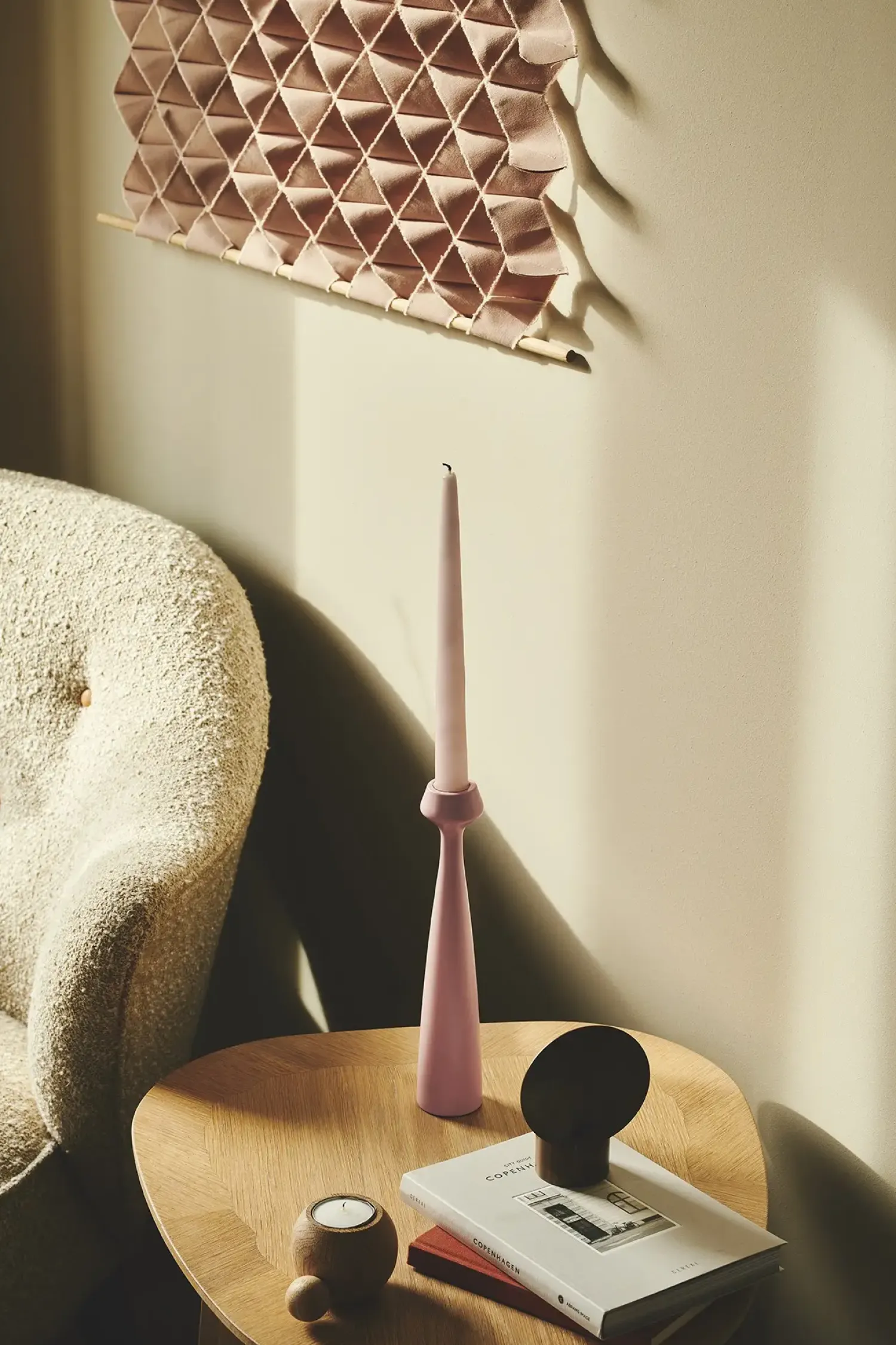 - Lysestage - Blossom - Rose - Powder - Lyserød - H:29cm^Applicata Online