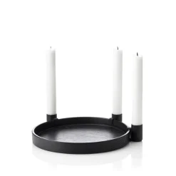 lysestage - LUNA lysestage (bejdset eg/sort)*Applicata Clearance