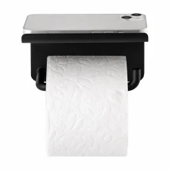 - Toilet Paper Holder with tray - Black - MODO*Blomus