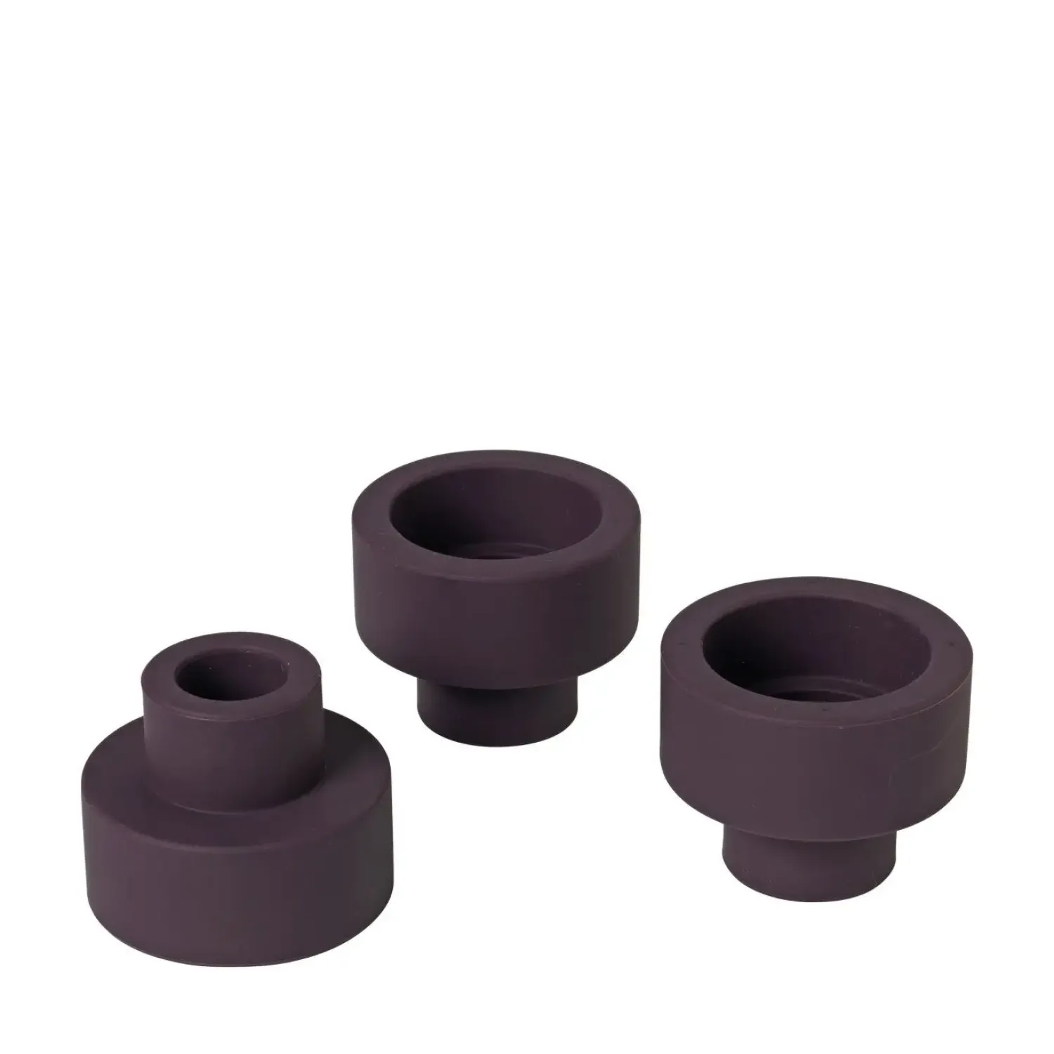 - TRIO lysestager - Lilla - Sæt af 3^Blomus