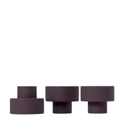 - TRIO lysestager - Lilla - Sæt af 3^Blomus