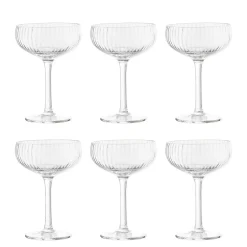 - Astrid Champagne Glas, Multipak, Klar, Glas - 6 stk.*Bloomingville Outlet