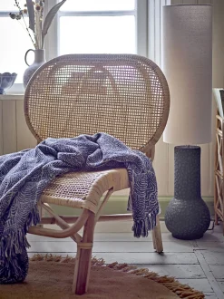 - Bresso Plaid, Blå, Genanvendt Bomuld^Bloomingville New