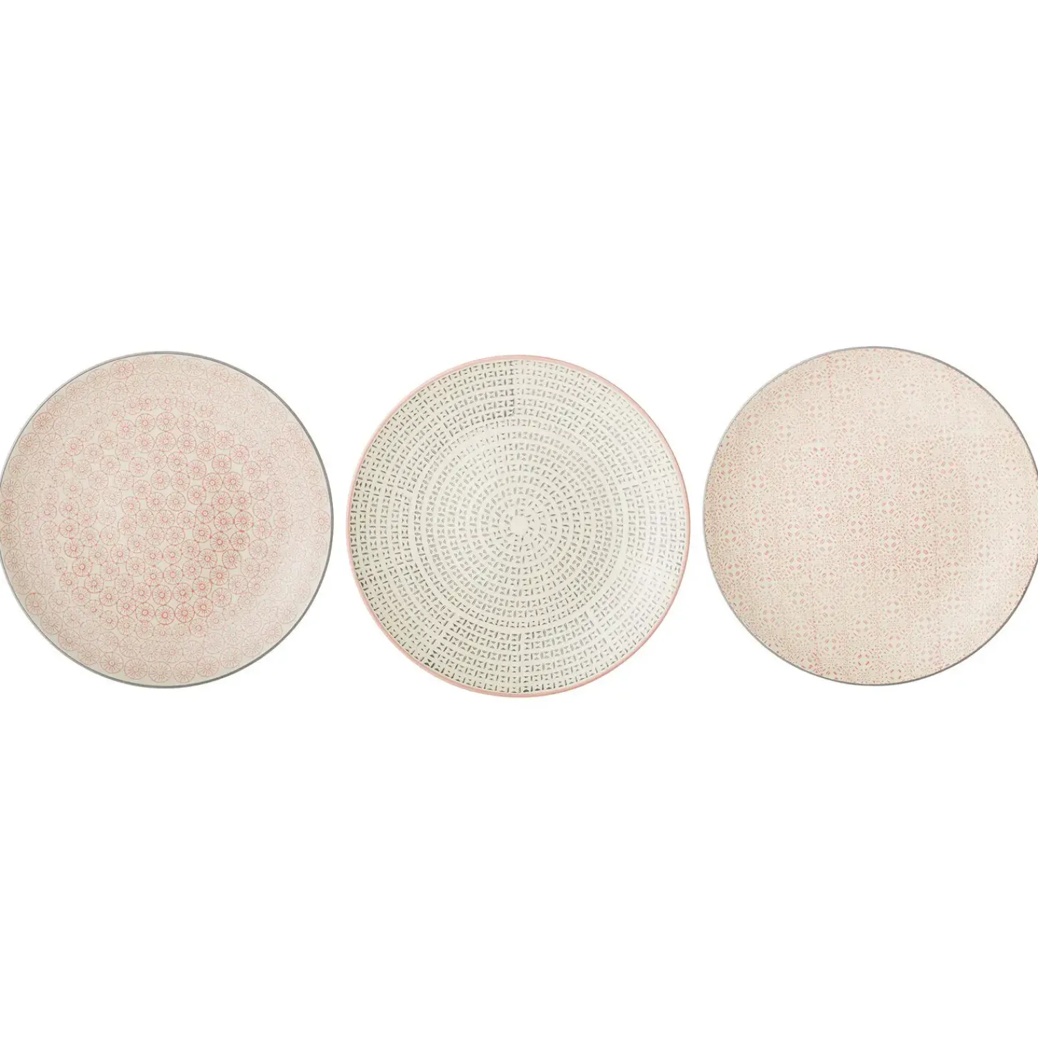 - Cécile Tallerken, Rosa, Stentøj - Sæt af 3 stk./Pris pr. tallerken^Bloomingville Best