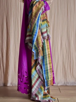 - Elmy Plaid, Orange, Genanvendt Bomuld^Bloomingville