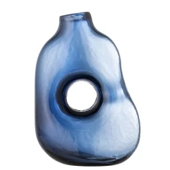 - Harri Vase, Blå, Glas^Bloomingville Clearance