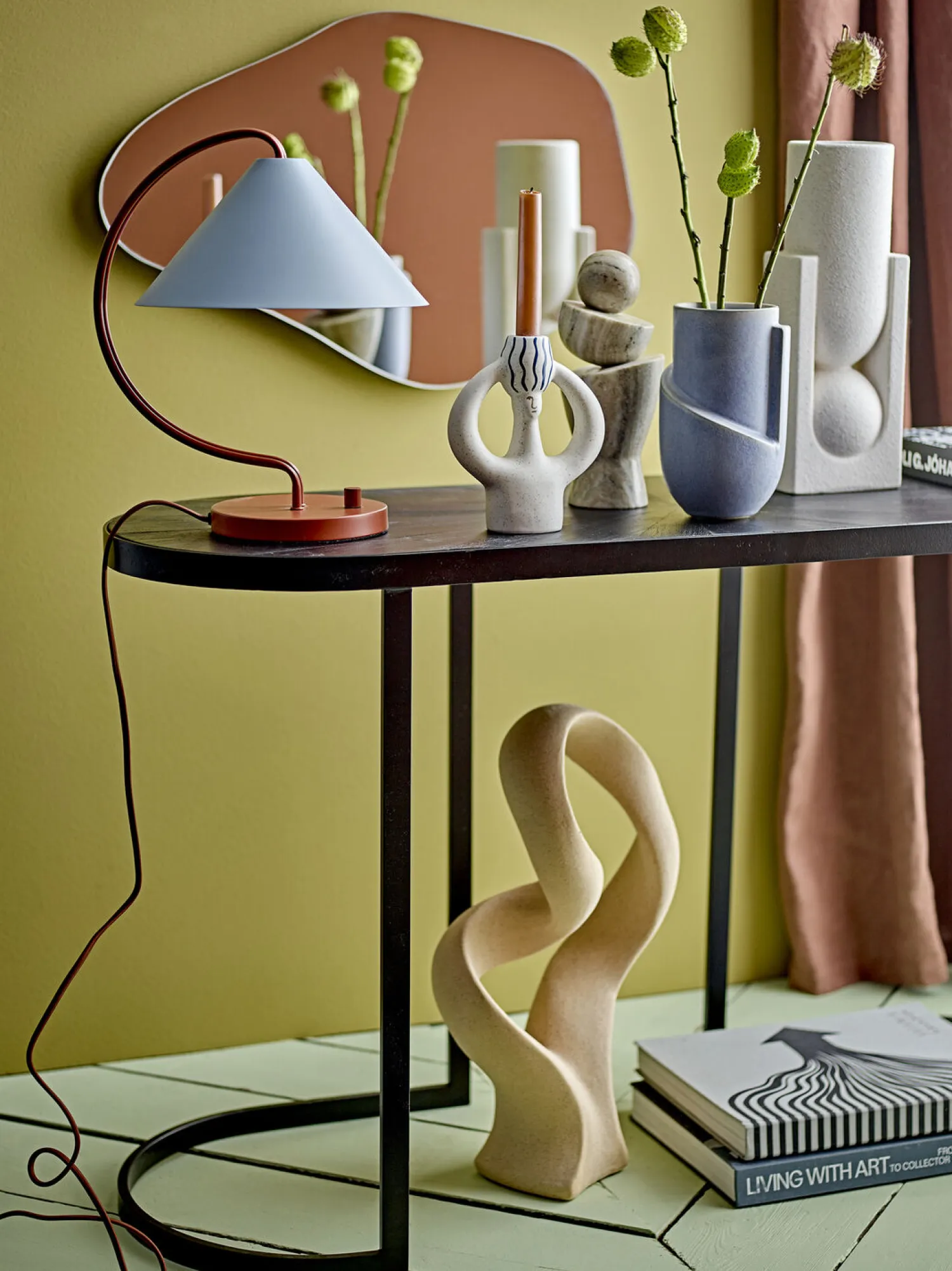 - Hatty Lysestage, Blå, Stentøj^Bloomingville Discount