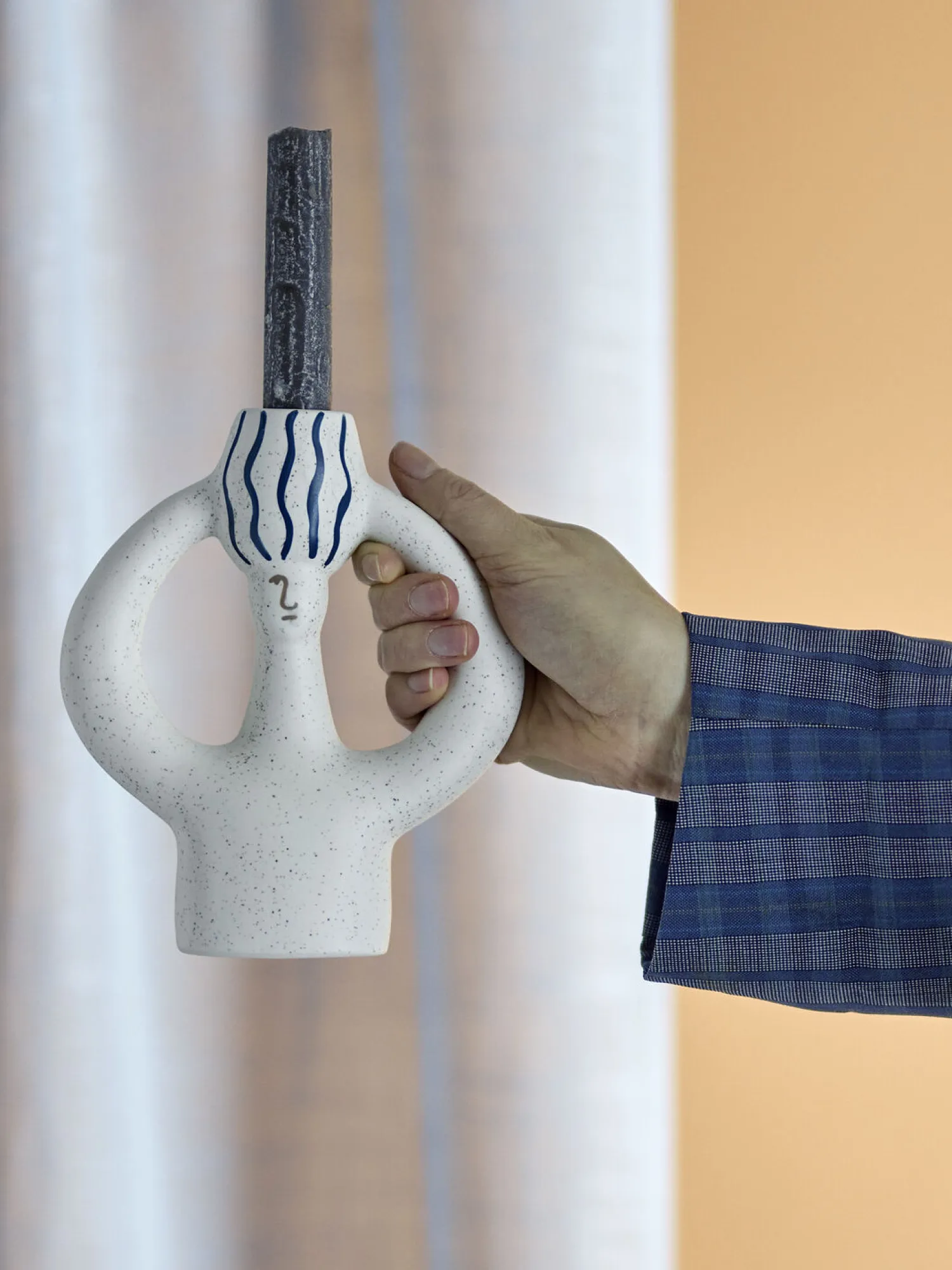 - Hatty Lysestage, Blå, Stentøj^Bloomingville Discount