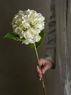 - Hydrangea Kunstig stilk, Hvid, Plastik^Bloomingville Clearance