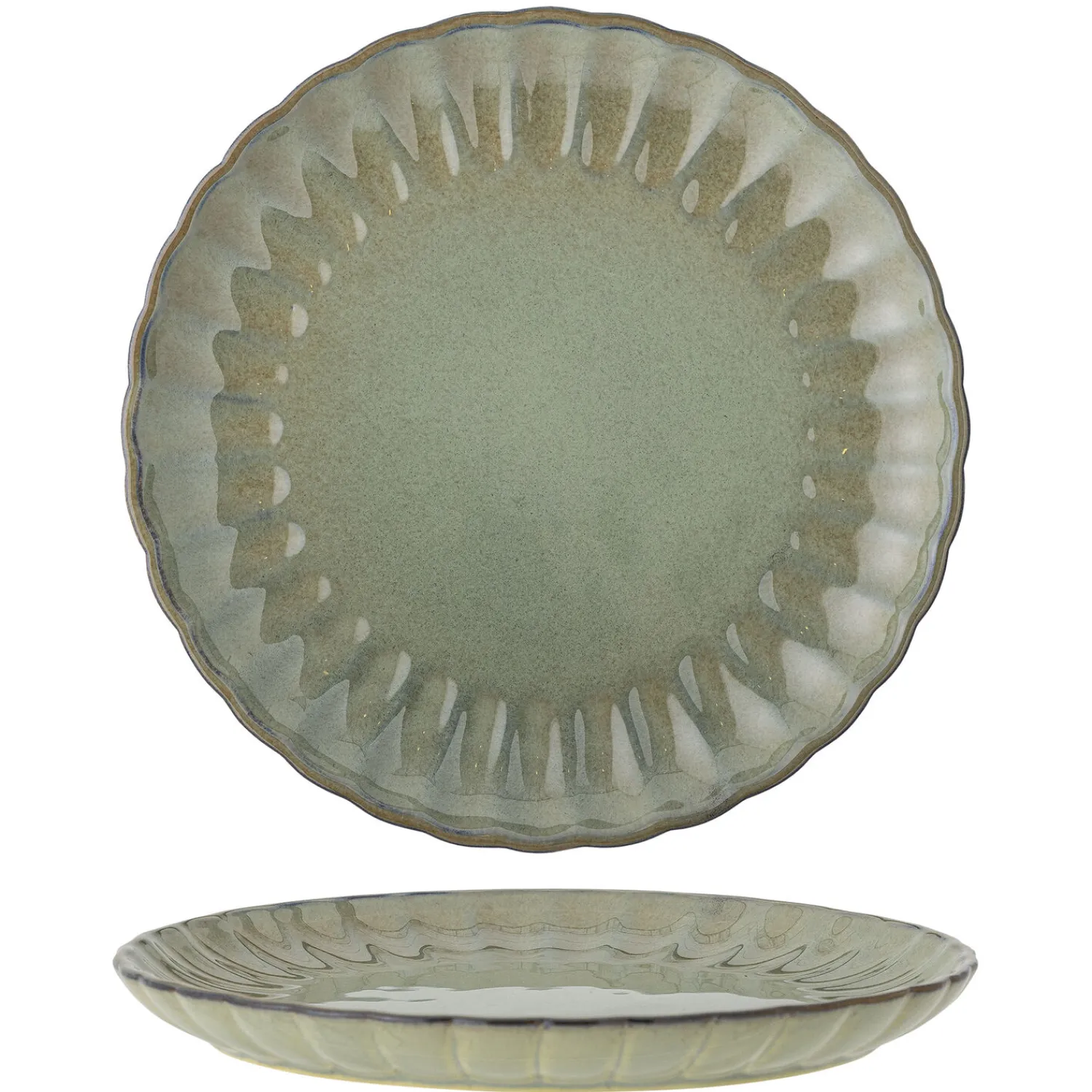 - Latina Tallerken, Grøn, Stentøj^Bloomingville Hot