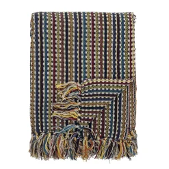 - Lazzario Plaid, Blå, Genanvendt Bomuld*Bloomingville New