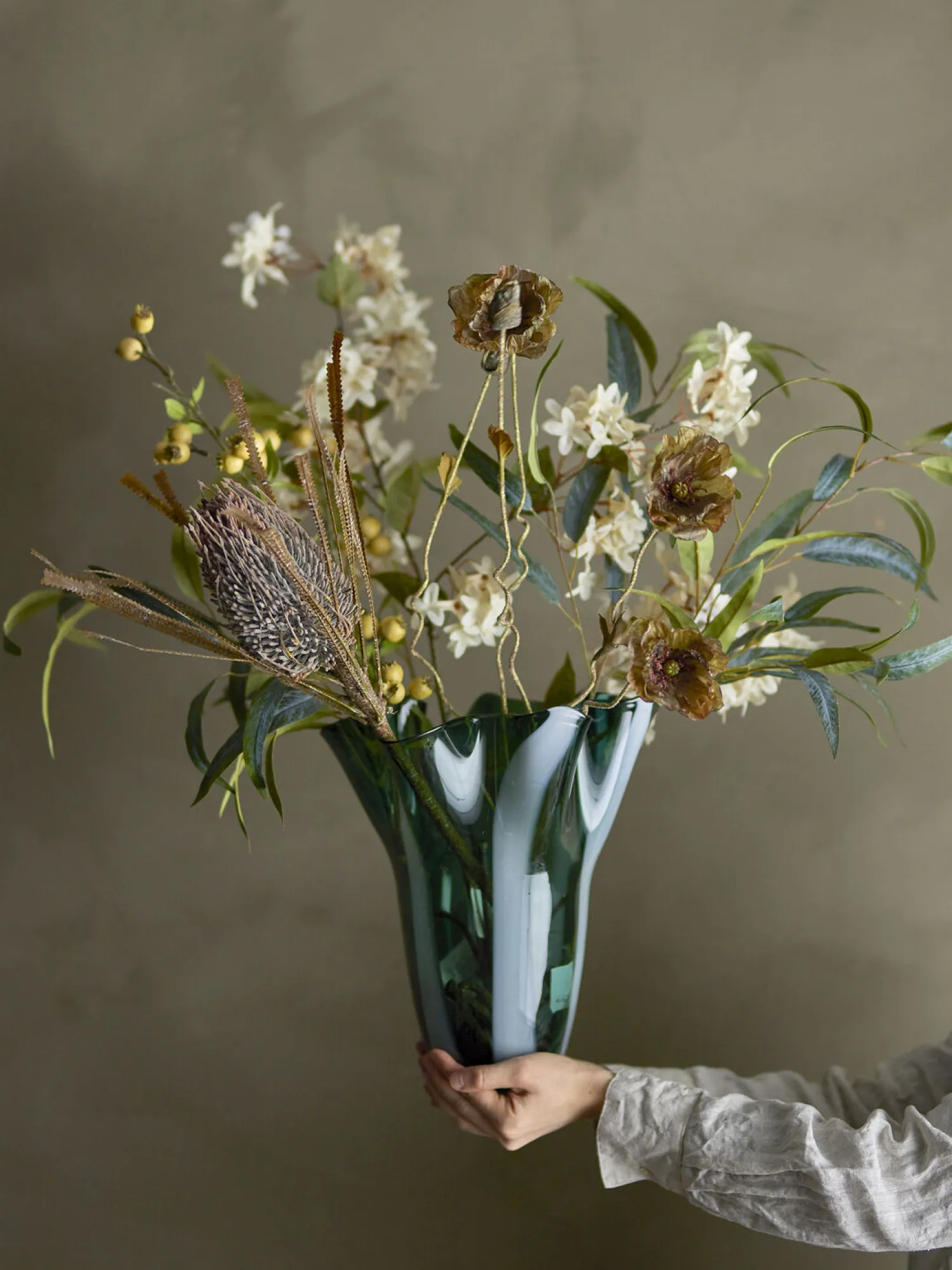 - Myrtle Kunstig Gren, Hvid, Plastik^Bloomingville New