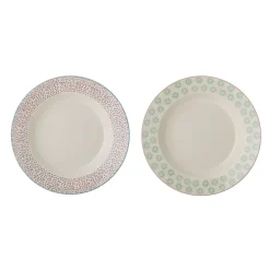 - Patrizia Pasta Tallerken, Grøn, Stentøj, 2 styk*Bloomingville Outlet