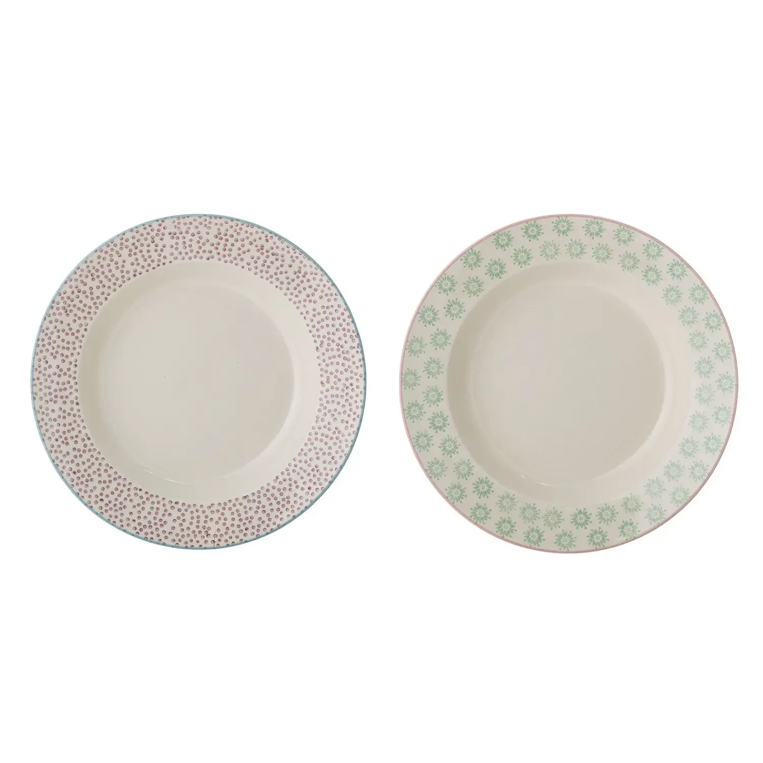 - Patrizia Pasta Tallerken, Grøn, Stentøj, 2 styk*Bloomingville Outlet