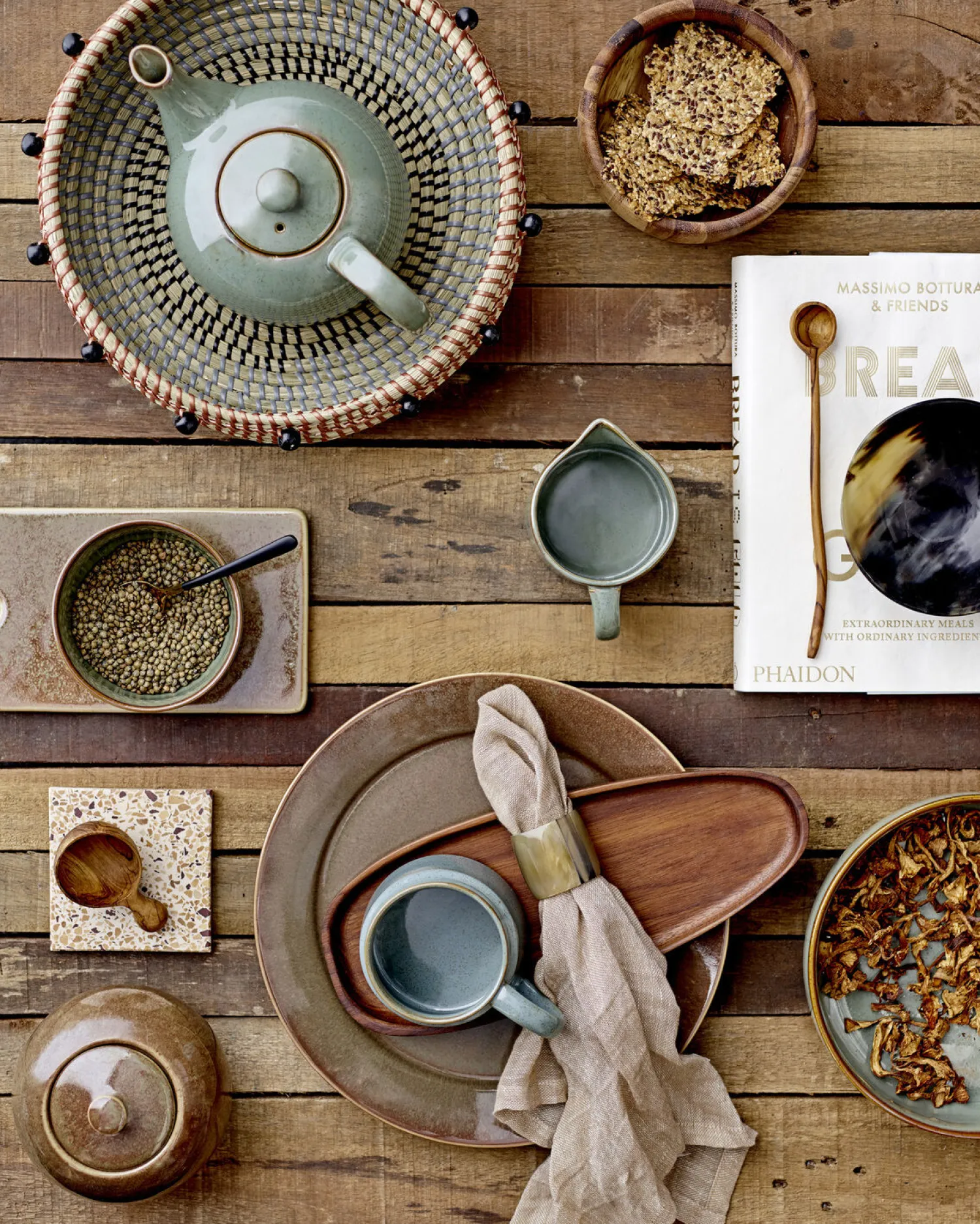 - Pixie Serveringsskål, Grøn, Stentøj^Bloomingville Hot