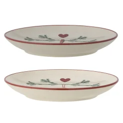 - Yule Juletallerken, Natur, Stentøj - 2 styk - Ø 16 cm*Bloomingville Hot