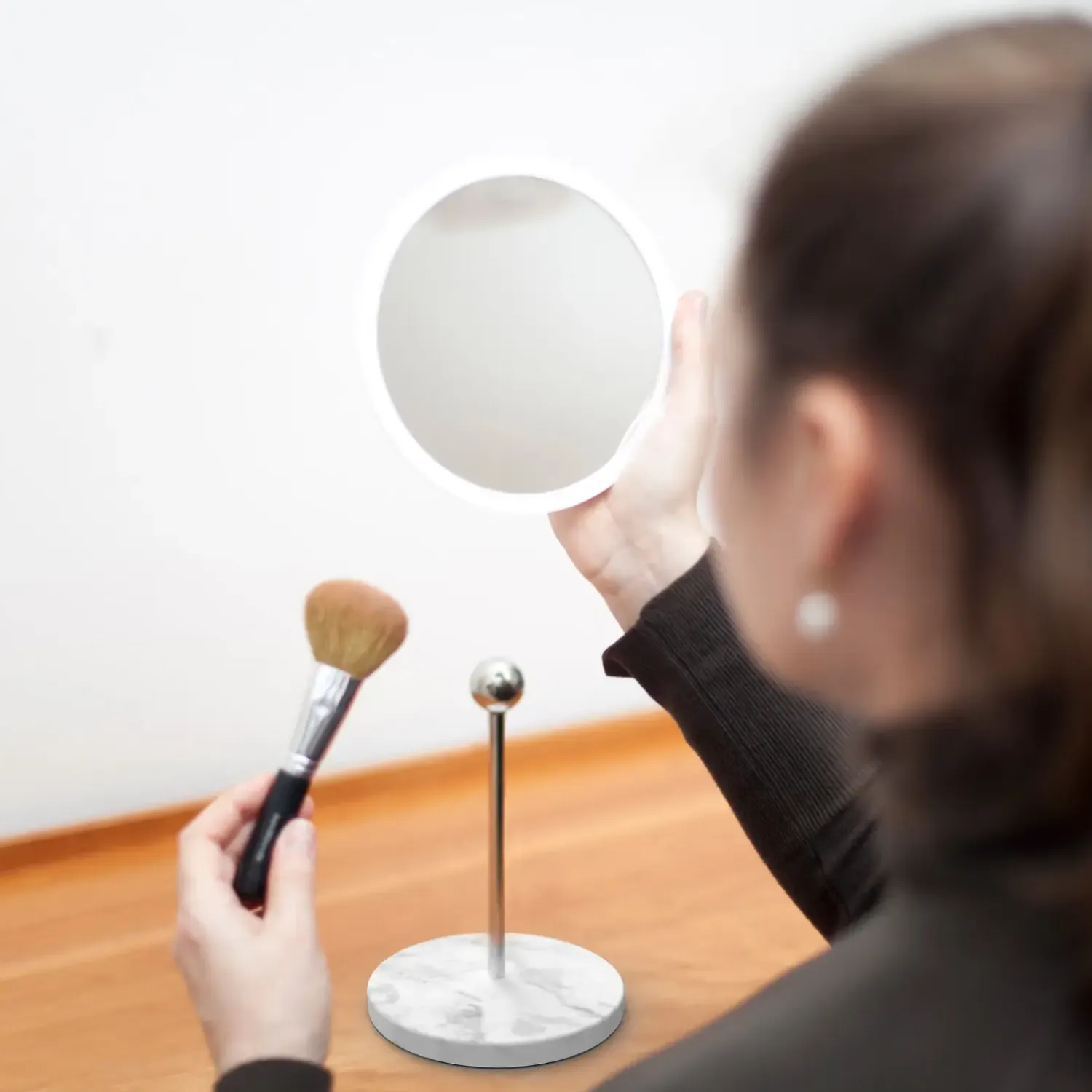 - Aftageligt Make-up spejl X15 Bordmodel - Hvid spejl^Bosign New