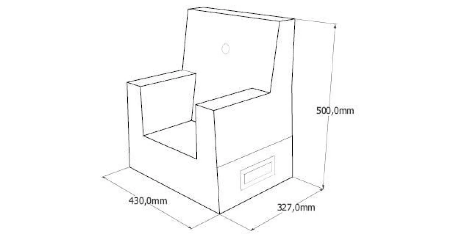 Børnestol fra - bluegrey w. grey button*By KlipKlap New