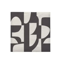 - Papirservietter - Lara - 33x33 cm - Black/Off white^Broste Copenhagen Discount