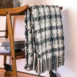 - Pied de Coq - Plaid/tæppe - Gråmønstret^Burel Factory Clearance