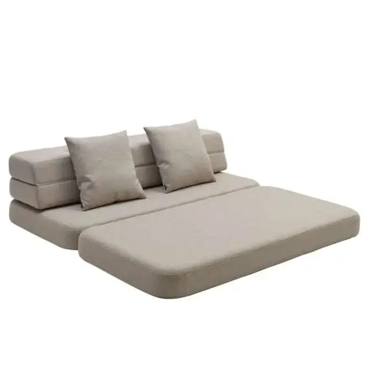 - KK 3 Fold sofa XL 140 cm - Beige med sandfarvet knapper^By KlipKlap Sale