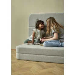 - KK 3 Fold sofa XL 140 cm - Beige med sandfarvet knapper^By KlipKlap Sale