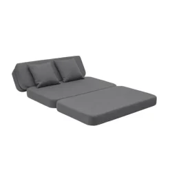 - KK 3 Fold sofa 120 cm - Blågrå med grå knapper^By KlipKlap