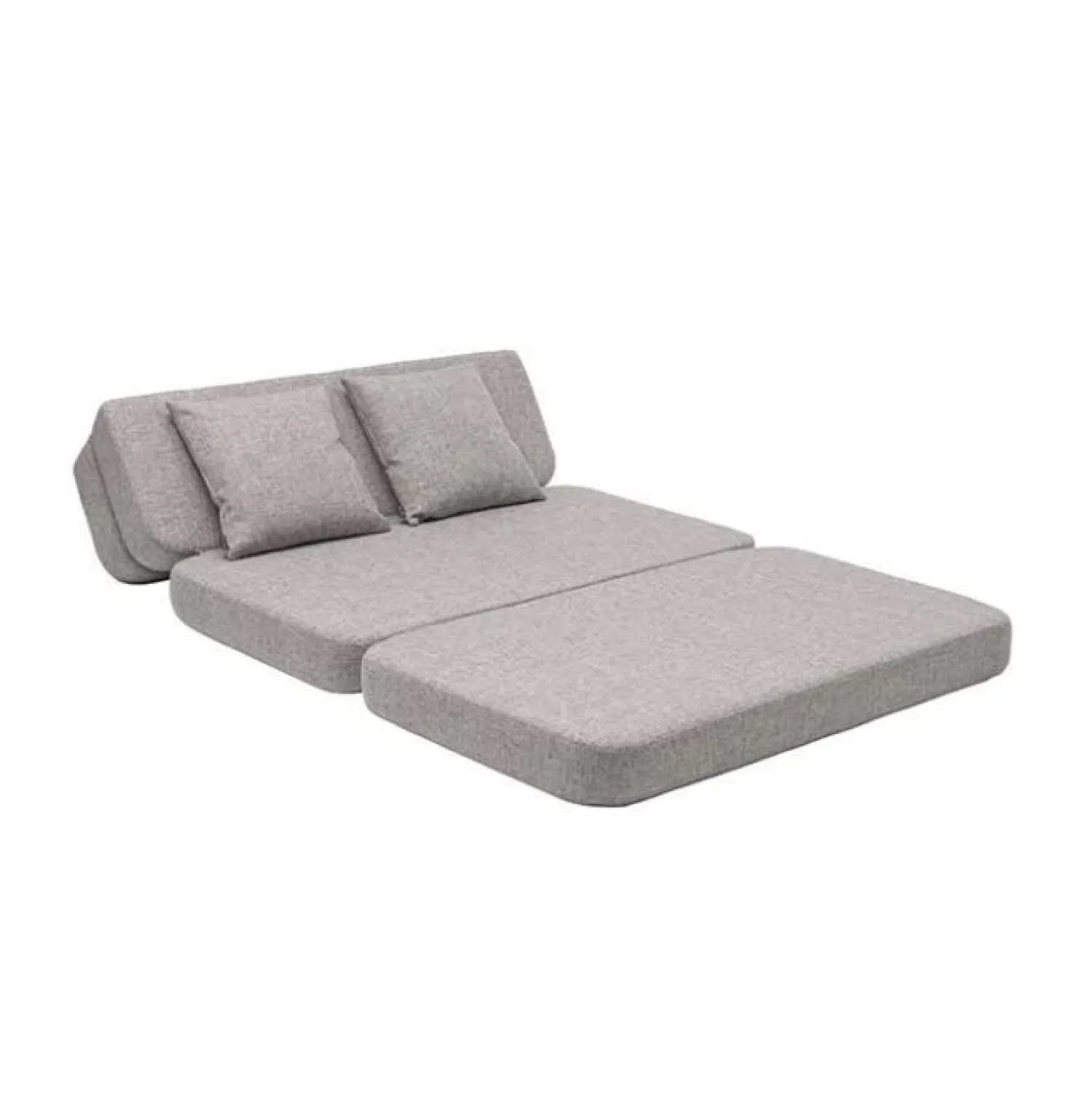 - KK 3 Fold sofa XL 140 cm - Multigrå med grå knapper*By KlipKlap New
