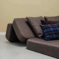 - KK 3 Fold sofa XL 140 cm - Brun m. sandfarvede knapper^By KlipKlap Hot