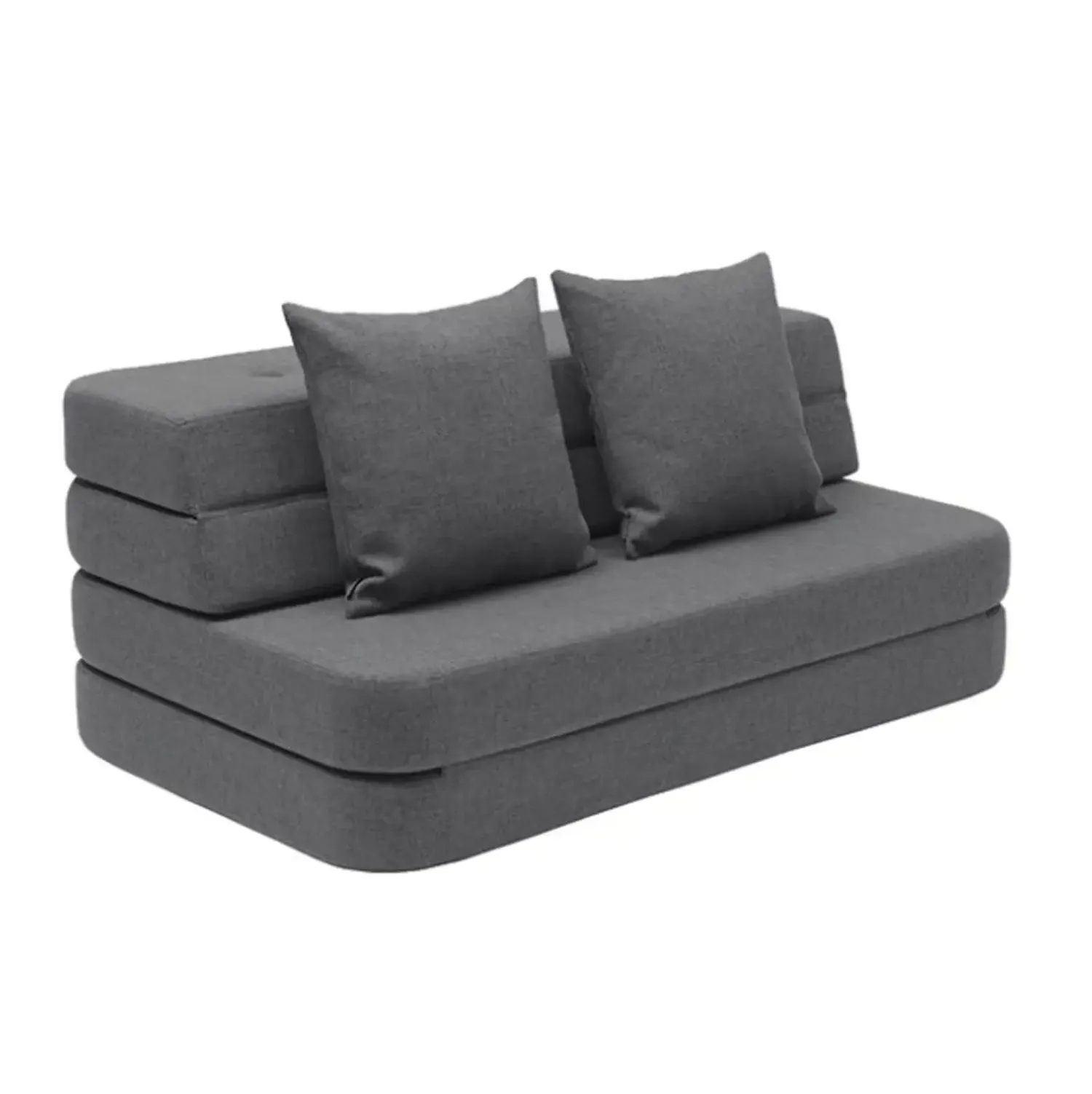 - KK 3 Fold sofa XL 140 cm - Blågrå med grå knapper^By KlipKlap