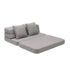 By KlipKlap - KK 3 Fold sofa 120 cm - Grå med grå knapper* Discount