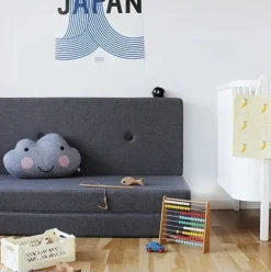 - KK 3 fold - 3-lags multimadras - bluegrey w. grey button*By KlipKlap Best