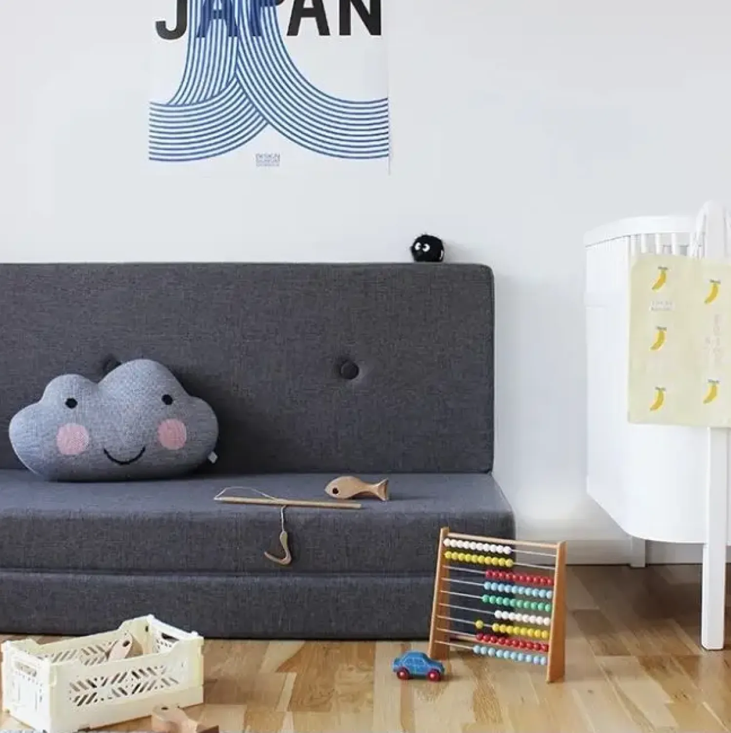 - KK 3 fold - 3-lags multimadras - bluegrey w. grey button*By KlipKlap Best