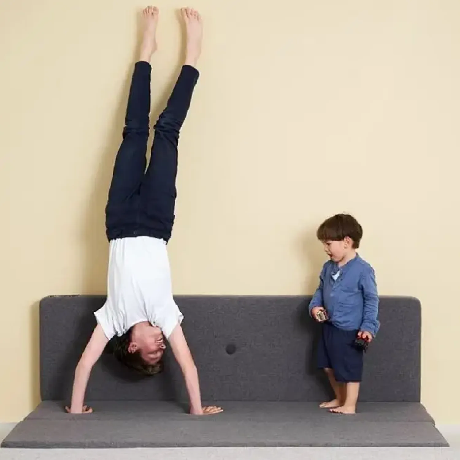 - KK 3 fold - 3-lags multimadras - bluegrey w. grey button*By KlipKlap Best