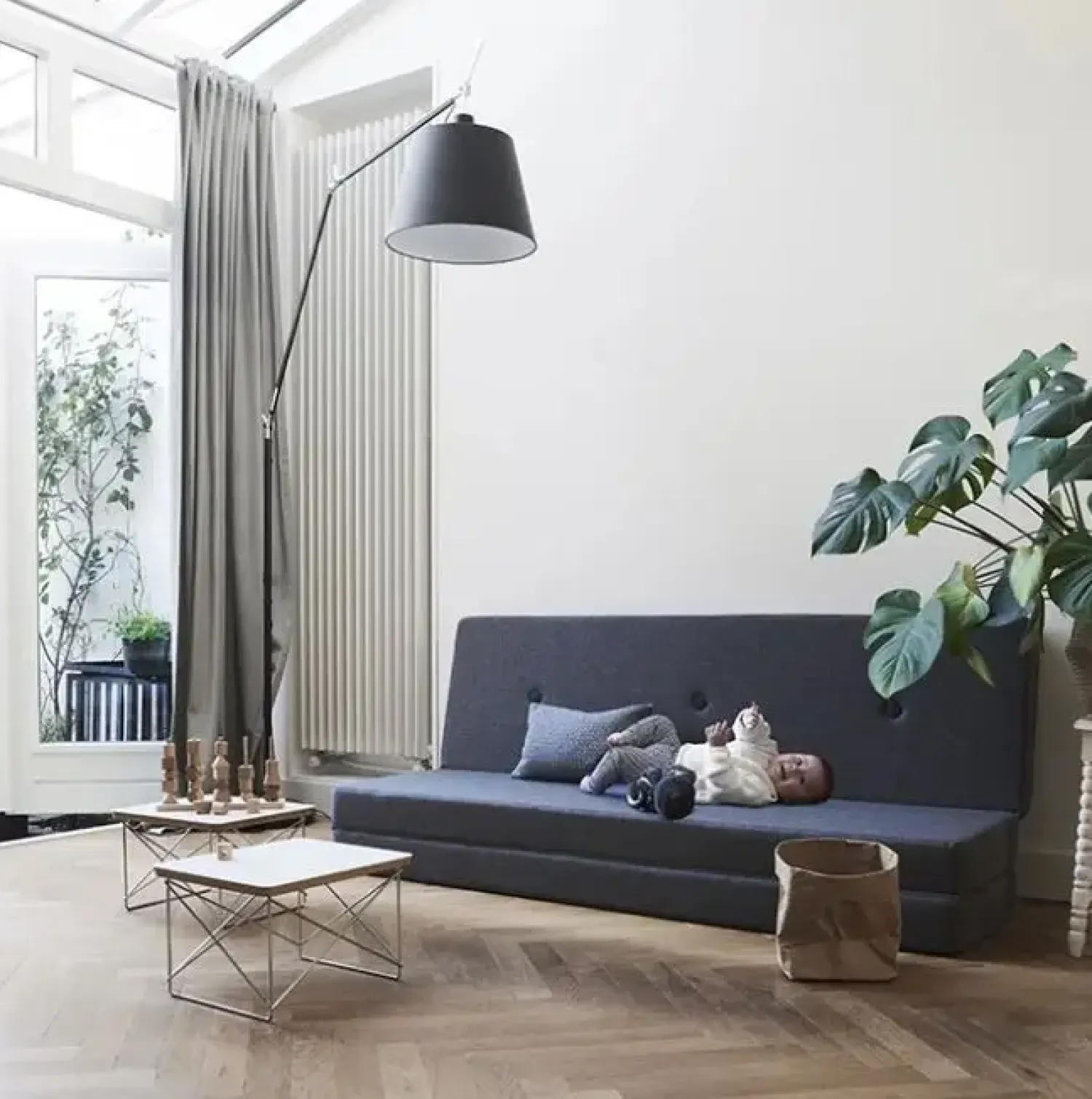 - KK 3 fold - 3-lags multimadras - bluegrey w. grey button*By KlipKlap Best