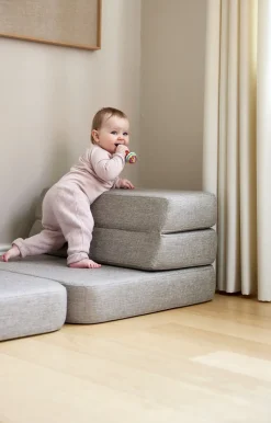 - Sofa - KK 3 Fold Sofa Single Soft - Blue Grey w. Grey - Blå/Grå^By KlipKlap