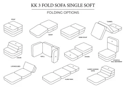 - Sofa - KK 3 Fold Sofa Single - Sandfarvet*By KlipKlap Clearance