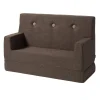 børnesofa - KK Kids Sofa - Brun med sand knap*By KlipKlap New
