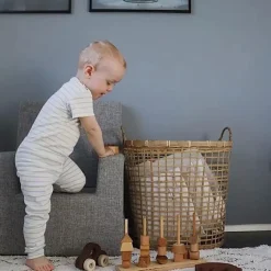 børnestol - KK Kids chair XL - Multi grå med grå knap^By KlipKlap Online