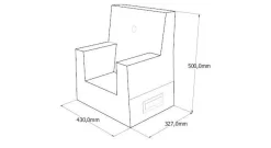 børnestol - KK Kids chair - Multigrå med grå knap*By KlipKlap Outlet