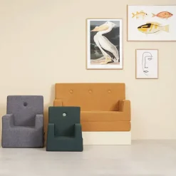 børnestol - KK Kids chair - Dyb grøn med lysegrøn knap^By KlipKlap Outlet