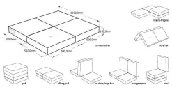 madras - KK 4 fold - Dyb grøn med lysegrøn knap^By KlipKlap Outlet
