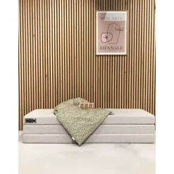 madras - KK 3 fold - Beige med sandfarvet knapper^By KlipKlap Hot