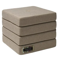 madras - KK 4 fold - Sandfarvet med sand knapper*By KlipKlap Outlet