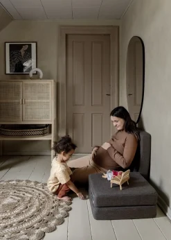 madras - KK 4 fold - Brun med sand knapper*By KlipKlap Best