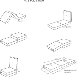 madras - KK 3 fold single - Brun med sandfarvet knap^By KlipKlap Outlet