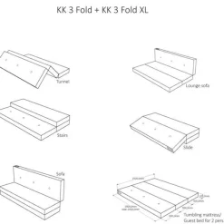 madras - KK 3 fold XL - Beige med sandfarvet knapper^By KlipKlap Sale