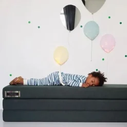 madras - KK 3 fold XL - Dyb grøn med lysegrønne knapper*By KlipKlap Discount